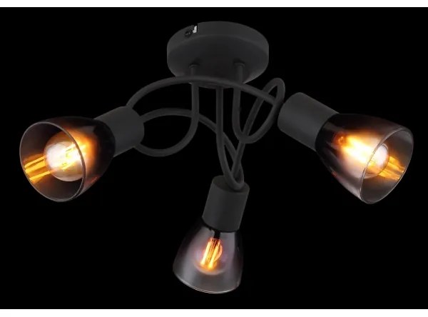 Globo 54312-3D - Felületre szerelhető csillár SATELLA 3xE14/25W/230V fekete