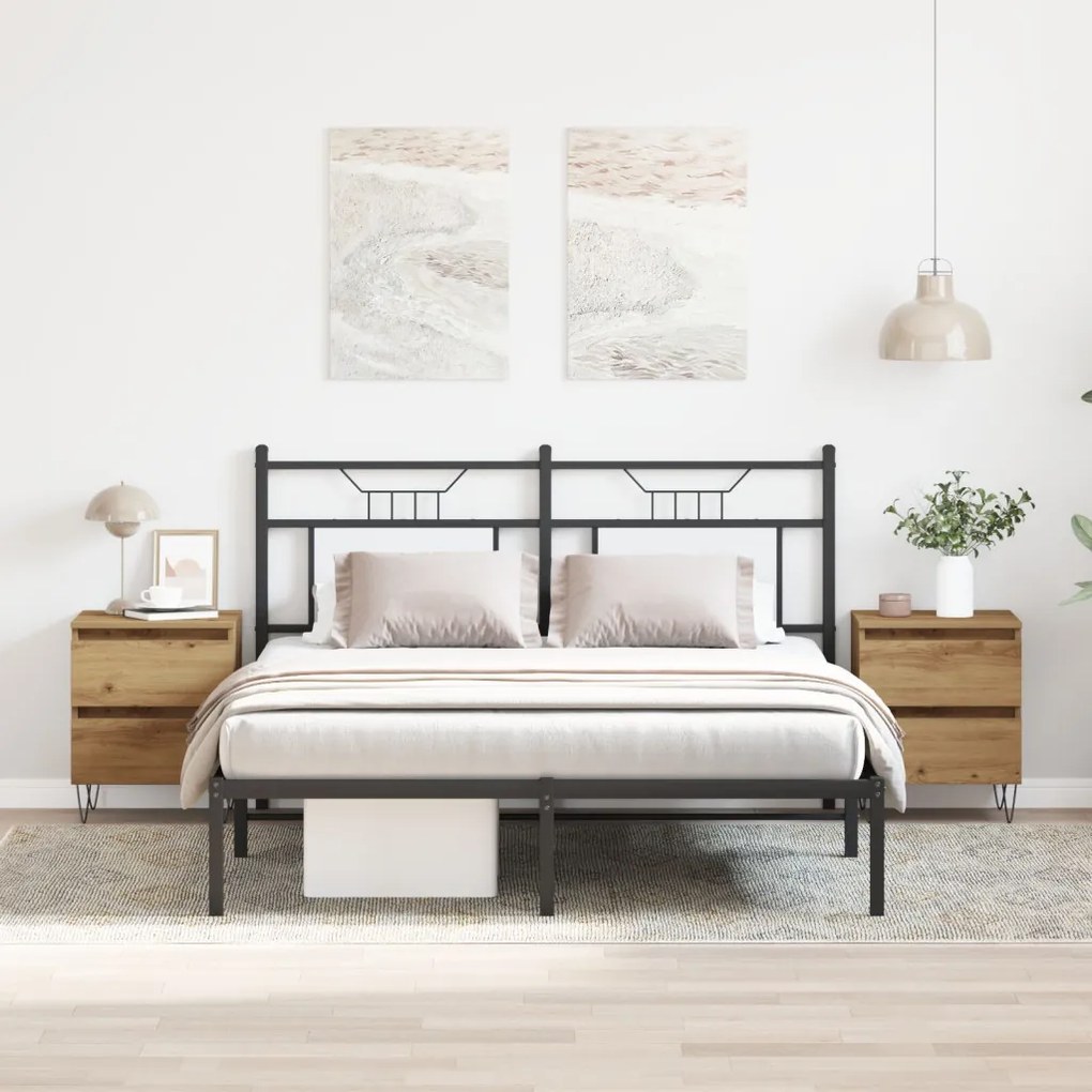 vidaXL Éjjeliszekrény 2 pcs kézműves tölgy 40 x 35 x 50 cm Faanyag