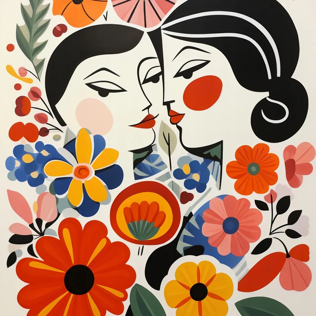 Poszter 40x40cm Virágos romantika