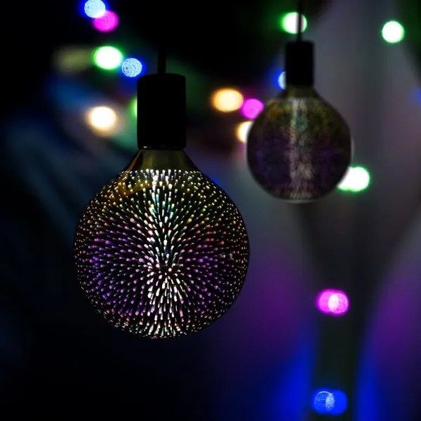 LED 3D dekorációs izzó FILAMENT G125 E27/4W/230V 3000K