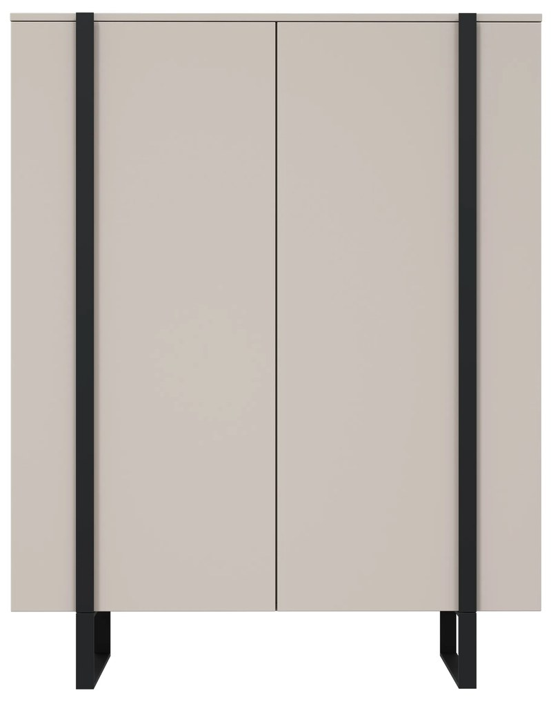 Verica magas komód 120 cm kétajtós - kasmír / fekete lábak