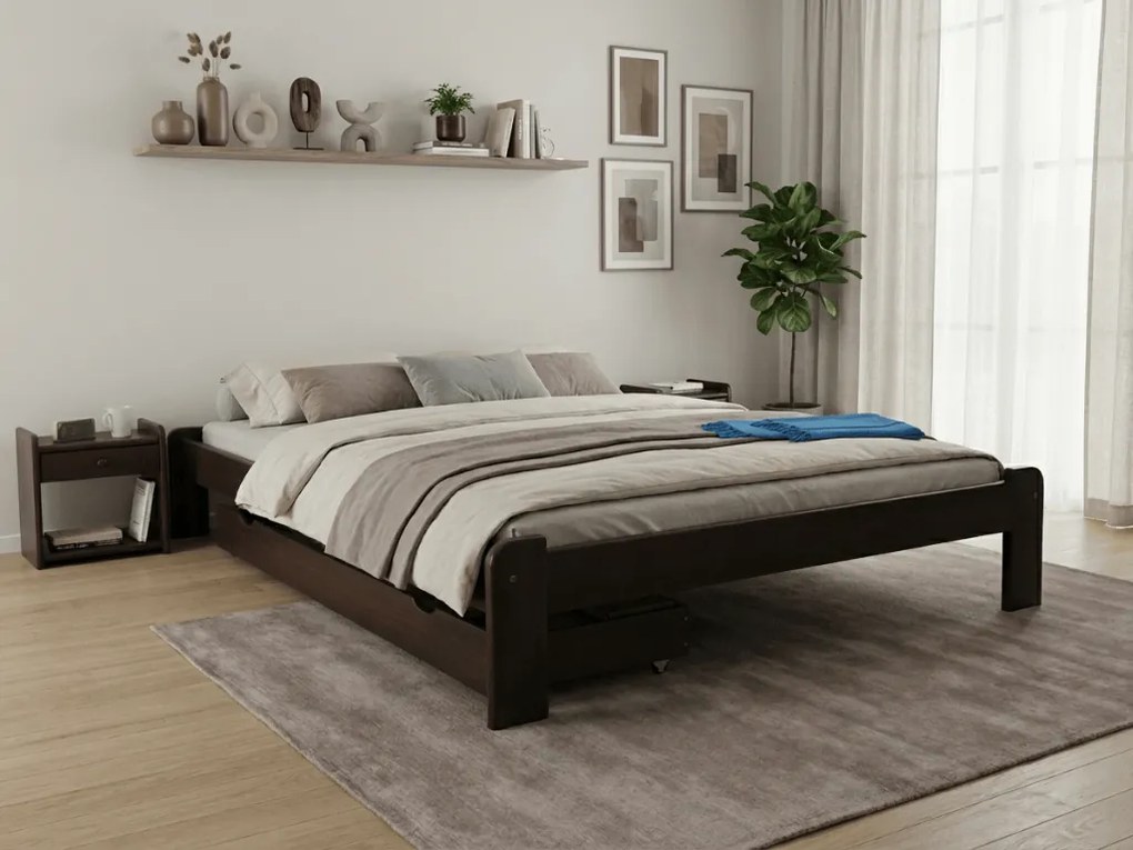 ADA ágy 180x200 cm, diófa Ágyrács: Léces ágyrács, Matrac: Coco Maxi 20 cm matrac