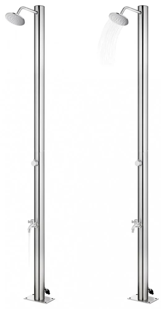 vidaXL rozsdamentes acél kerti zuhany barna aljjal 220 cm