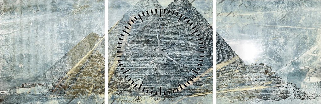 Kép - Piramisok kék szűrőben (órával) (90x30 cm)