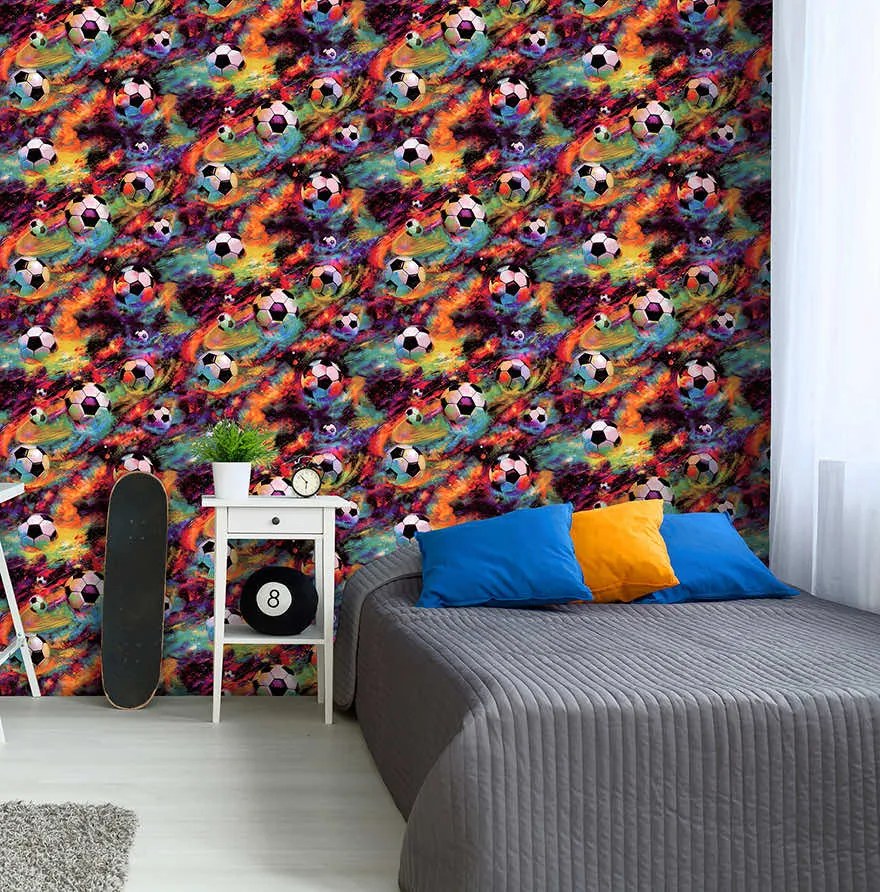 Holden Decor Adventure Awaits Football Galaxy színes focis papír tapéta – 13780