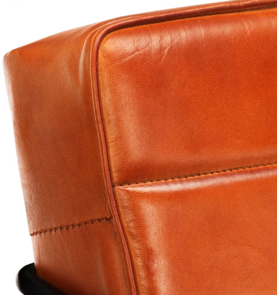 sárgásbarna valódi bőr karosszék