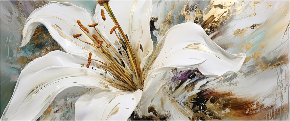 Kép - Absztrakció liliommal (120x50 cm)