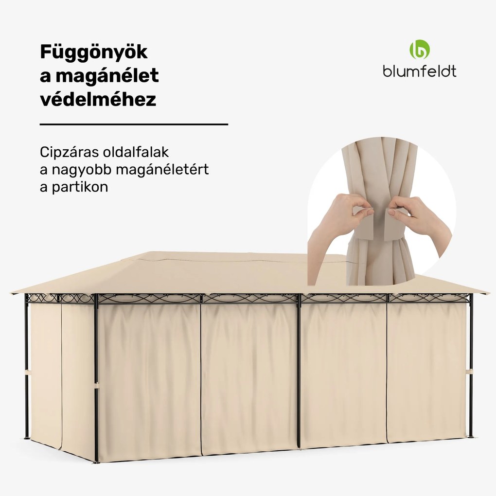 Blumfeldt Mondo 3x6 pavilon fémkerettel és 4 oldalfallal