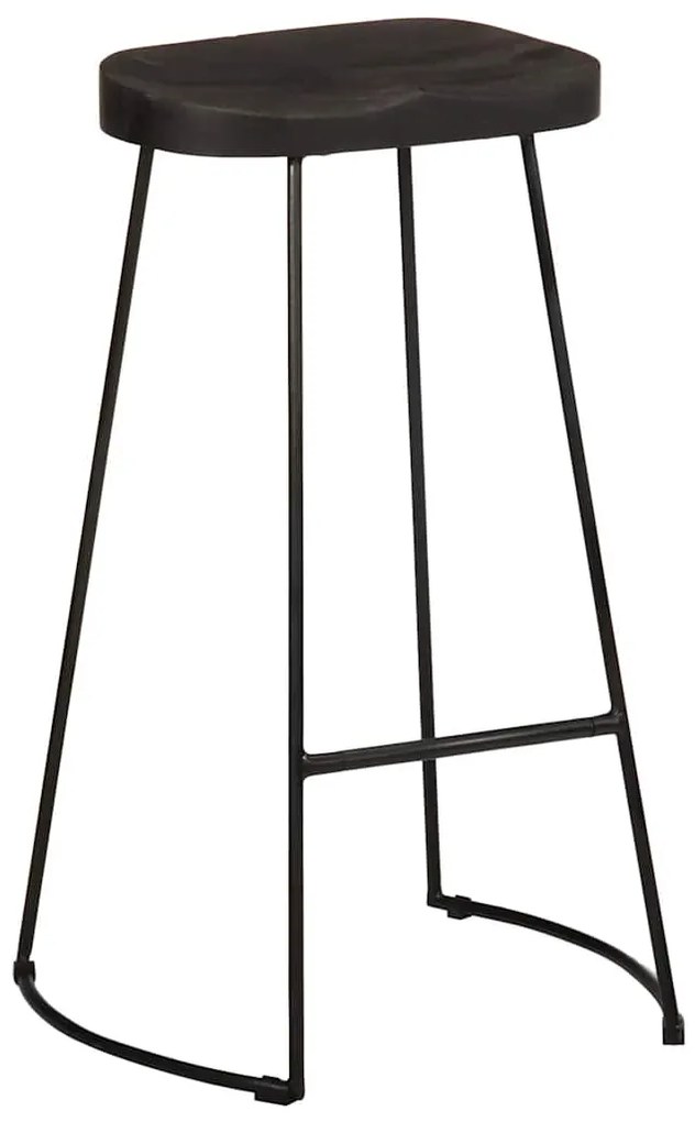 Bárszékek 2 db Fekete 45x40x78 cm tömör fa Mango