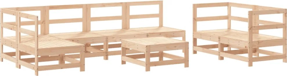 vidaXL 8 részes tömör fenyőfa kerti ülőgarnitúra