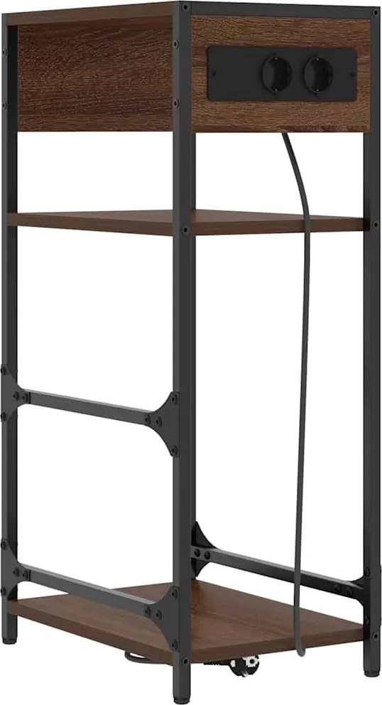 vidaXL Éjjeliszekrény Barna Tölgy 40 x 27 x 76 cm Faanyag