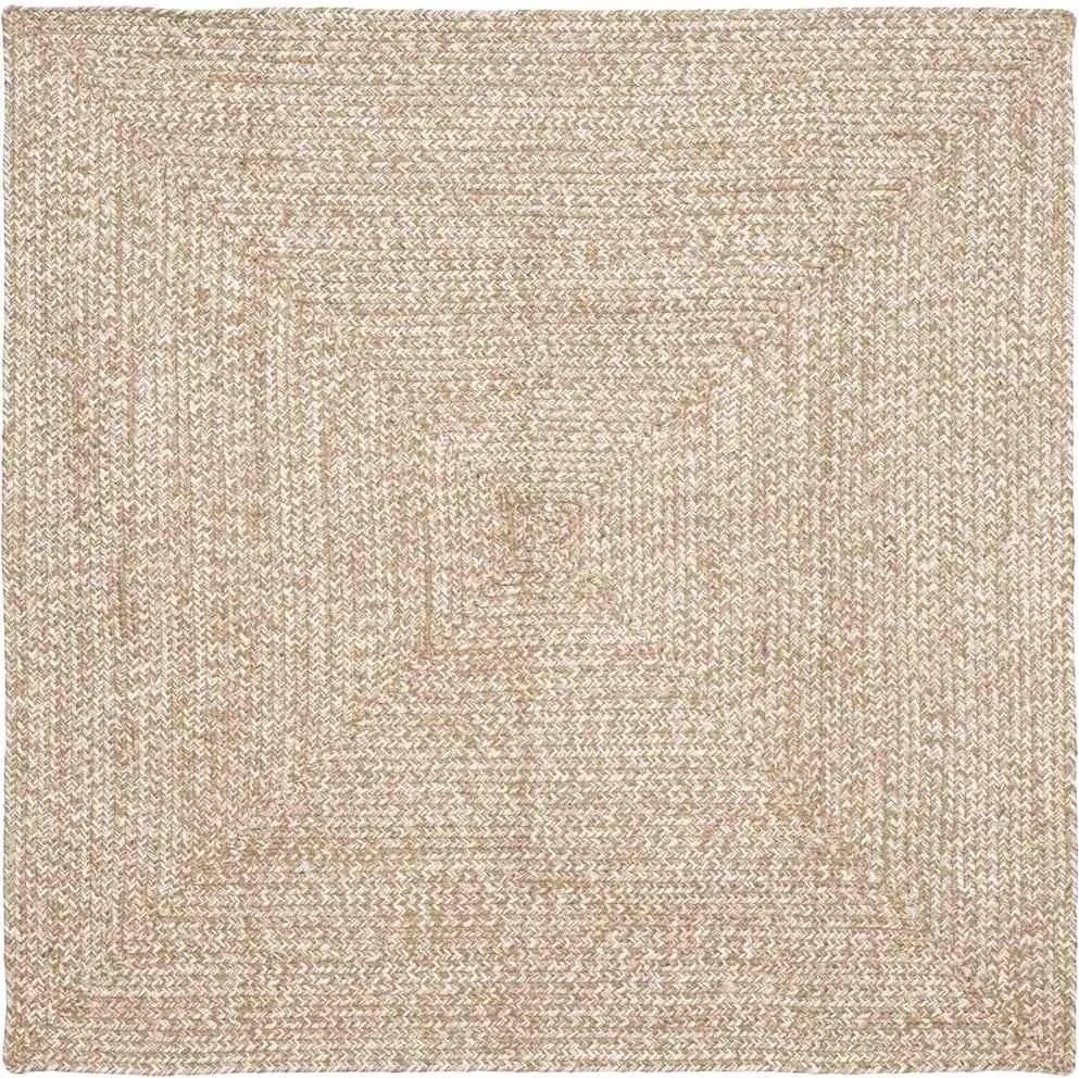 vidaXL Területszőnyegek Négyzet Természetes és Fehér 120 x 120 cm Juta