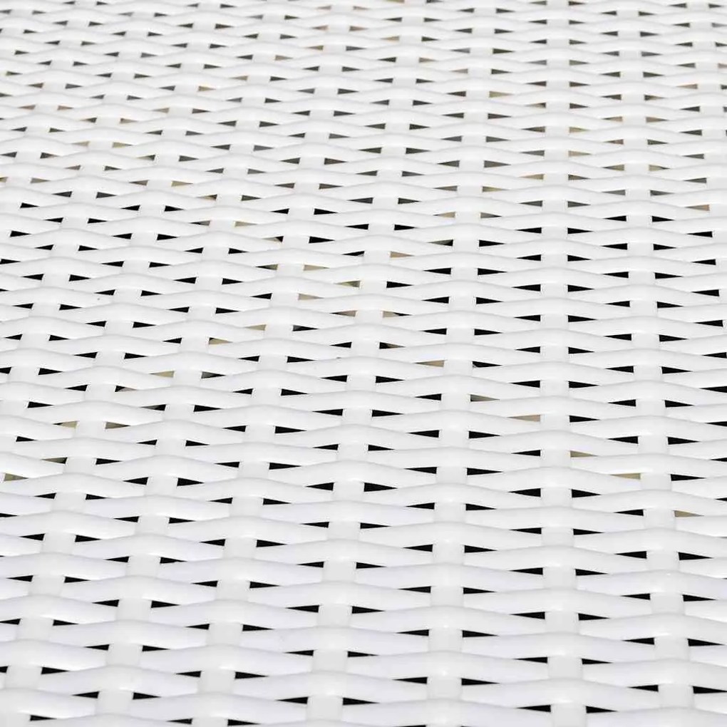 8-részes fehér polyrattan kerti bútorszett párnákkal