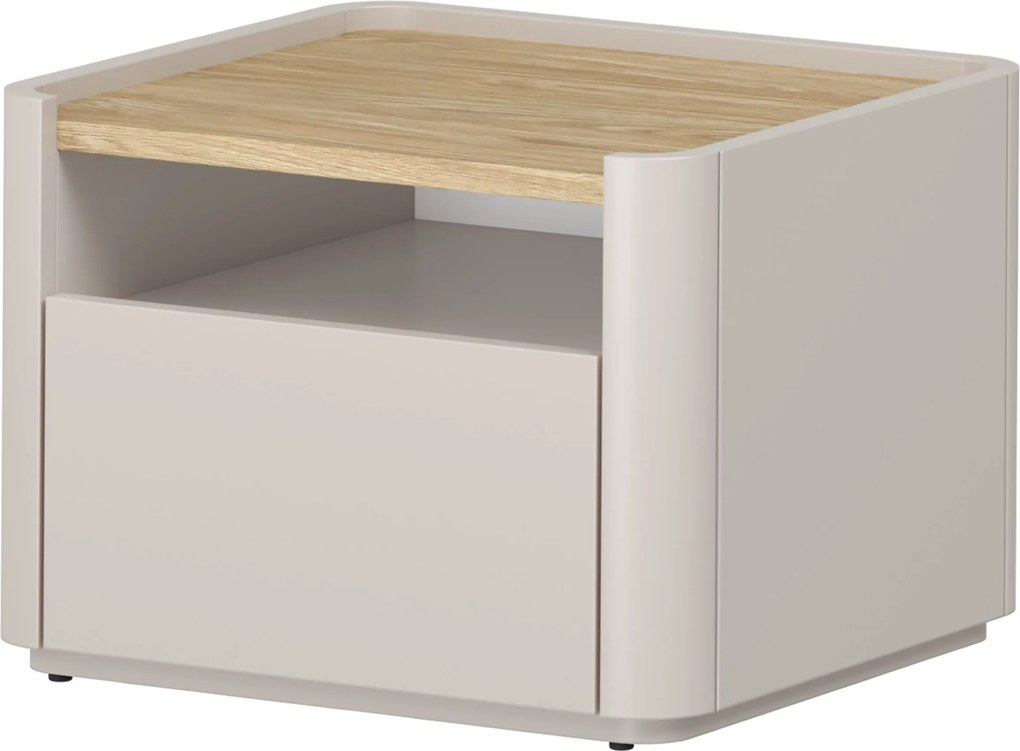 Elivo éjjeliszekrény 50 cm fiókkal - kasmír / olajozott tölgy