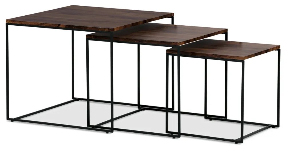 Set de mese pentru cafea din 3 piese în culoarea nucului