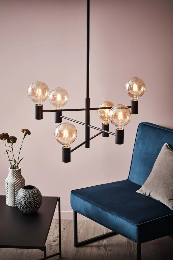 MARKSLÖJD 107281 CAPITAL Glamour Függesztett Lámpa Fekete E27 IP20
