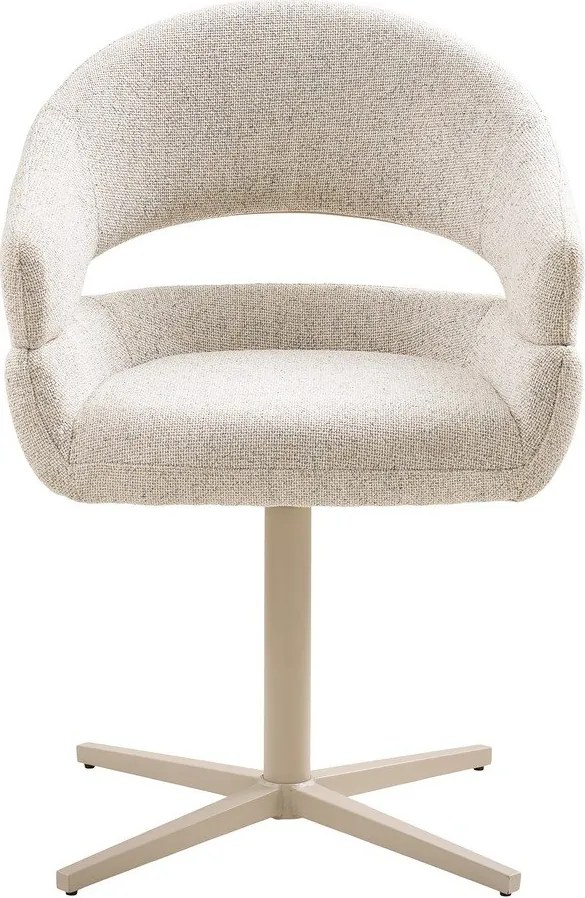 Krémszínű kárpitozott karfás étkezőfotel szett 2 db-os Dover – House Nordic