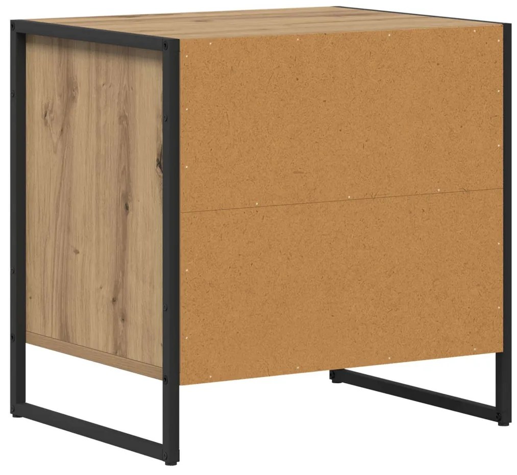 Éjjeli asztal 2 pcs Művészi tölgy 50 x 39,5 x 50 cm Faanyag