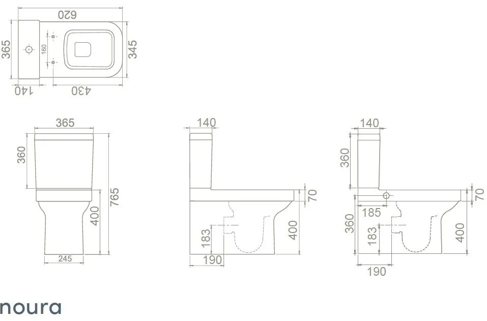 CeraStyle NOURA monoblokk WC - BEÉPÍTETT bidé funkcióval