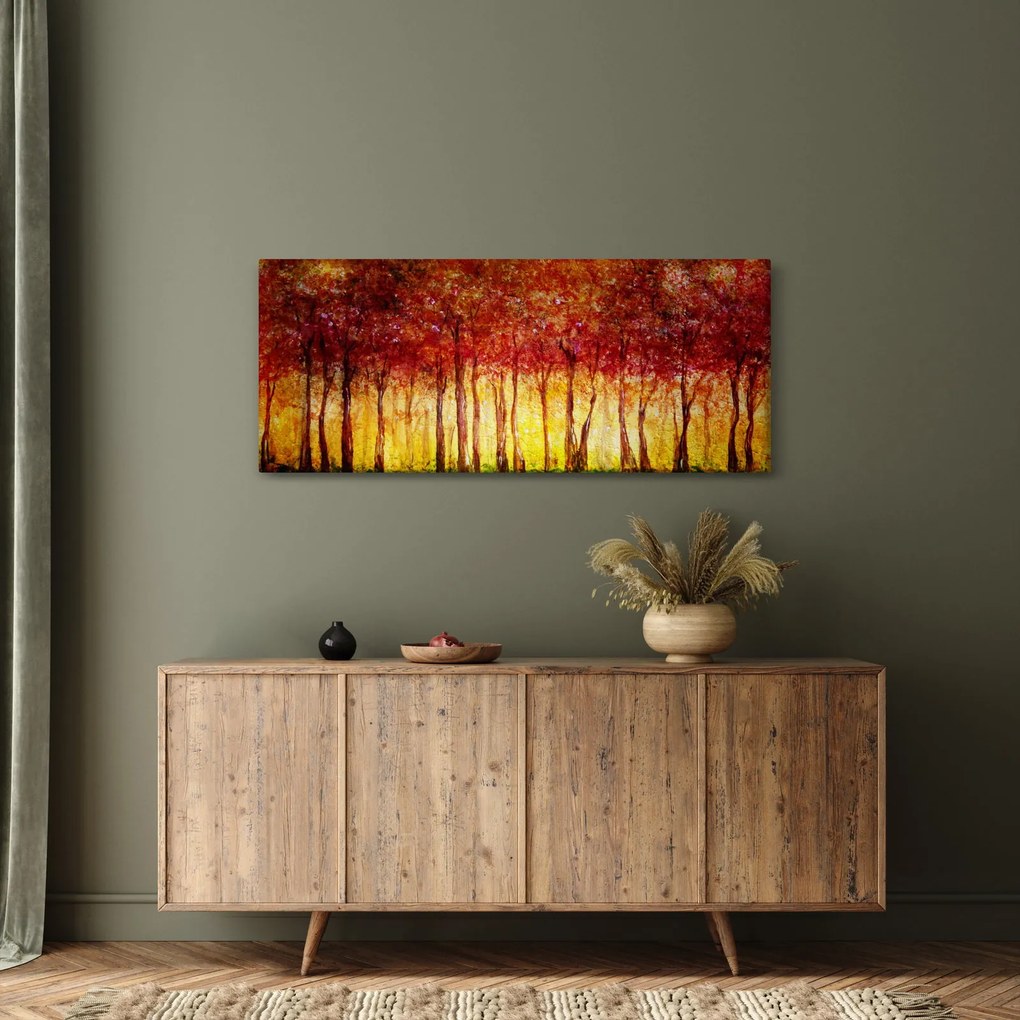 Kép - Lombhullató erdő festménye (120x50 cm)
