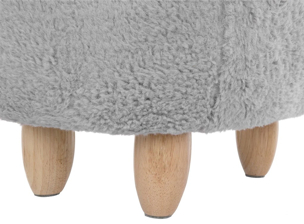 Szürke szövet állatos puff 61 x 36 cm LAMB Beliani