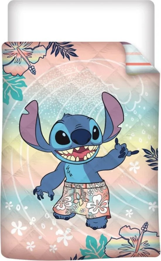 Disney Lilo és Stitch, A csillagkutya Hawaiian Dream steppelt ágytakaró, paplan 140x200cm