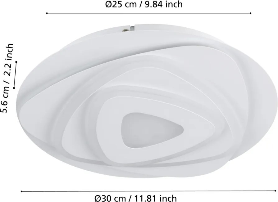 EGLO 900863 PALAGIANO Kerek Mennyezeti Lámpa Fehér LED IP20