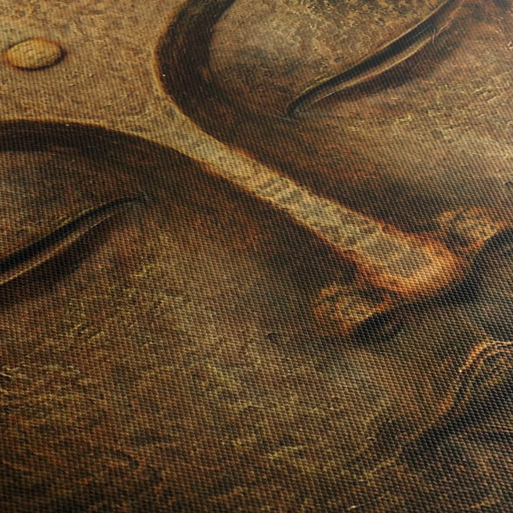 Egy szobor képe egy arc részletével (120x50 cm)