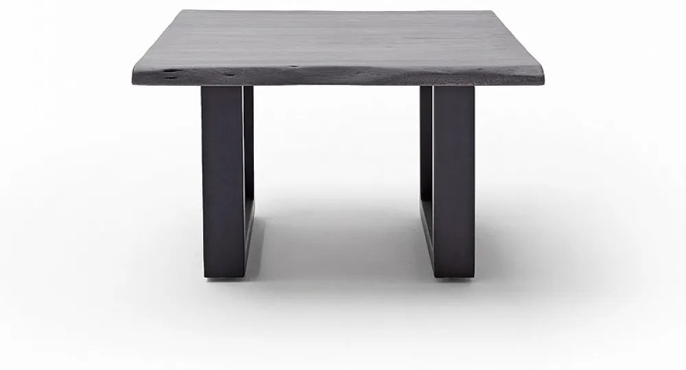 CARTAGENA dohányzó asztal akácfa 75x75cm - U alakú antracit szürke lábbal - Szürke