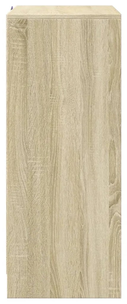 sonoma tölgy szerelt fa tálalószekrény LED-del 77 x 34 x 85 cm