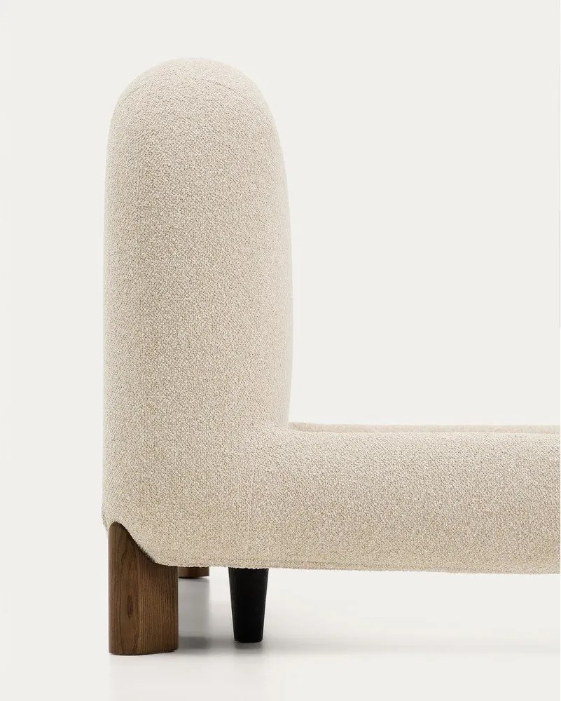 Bézs kárpitozott franciaágy ágyrács nélkül 180x200 cm Odina – Kave Home