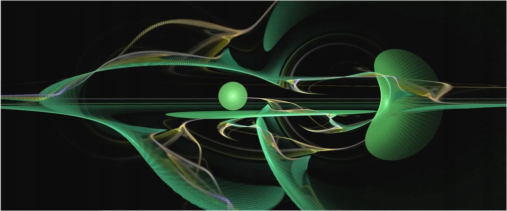 Fotótapéta Flizelin Tapéta Hálószobába és Nappaliba Zöld hullámok 250x104