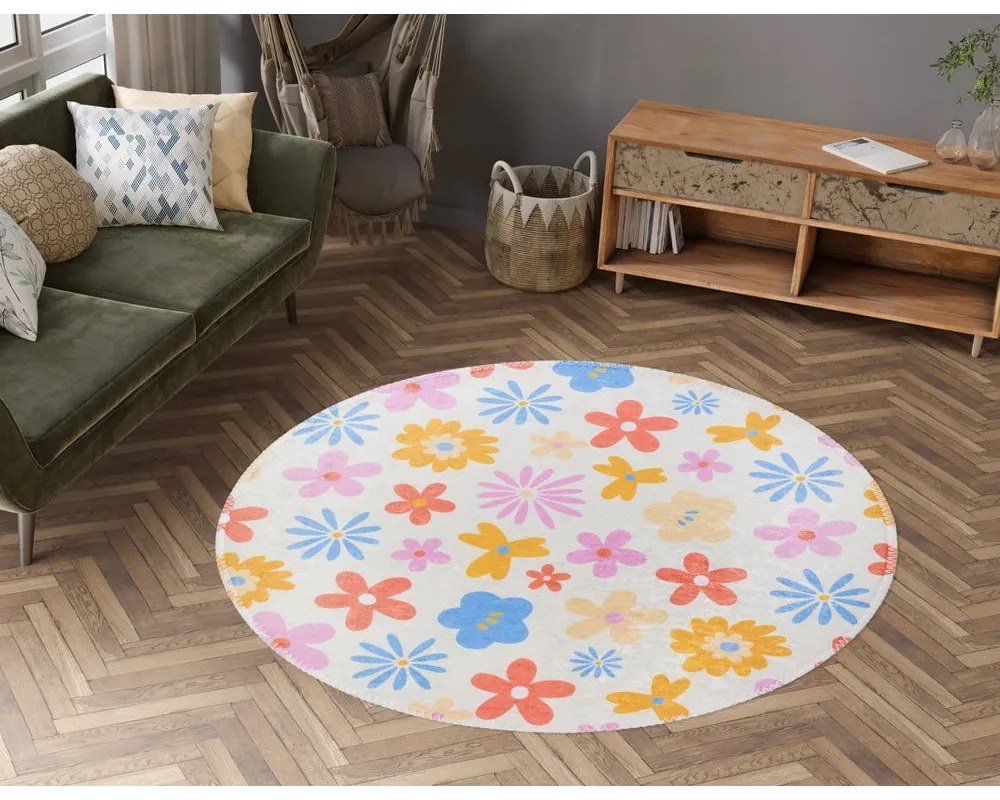 Mosható gyerek szőnyeg ø100 cm Joyfull Garden – Vitaus