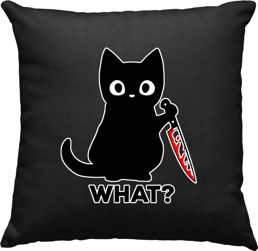 Macska párna késekkel What fekete