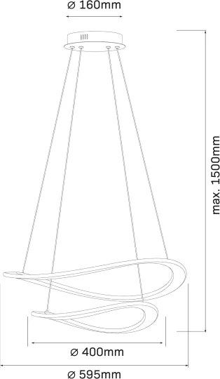 LED csillár kábelen CASHMERE LED/75W/230V átm. 59,5 bézs