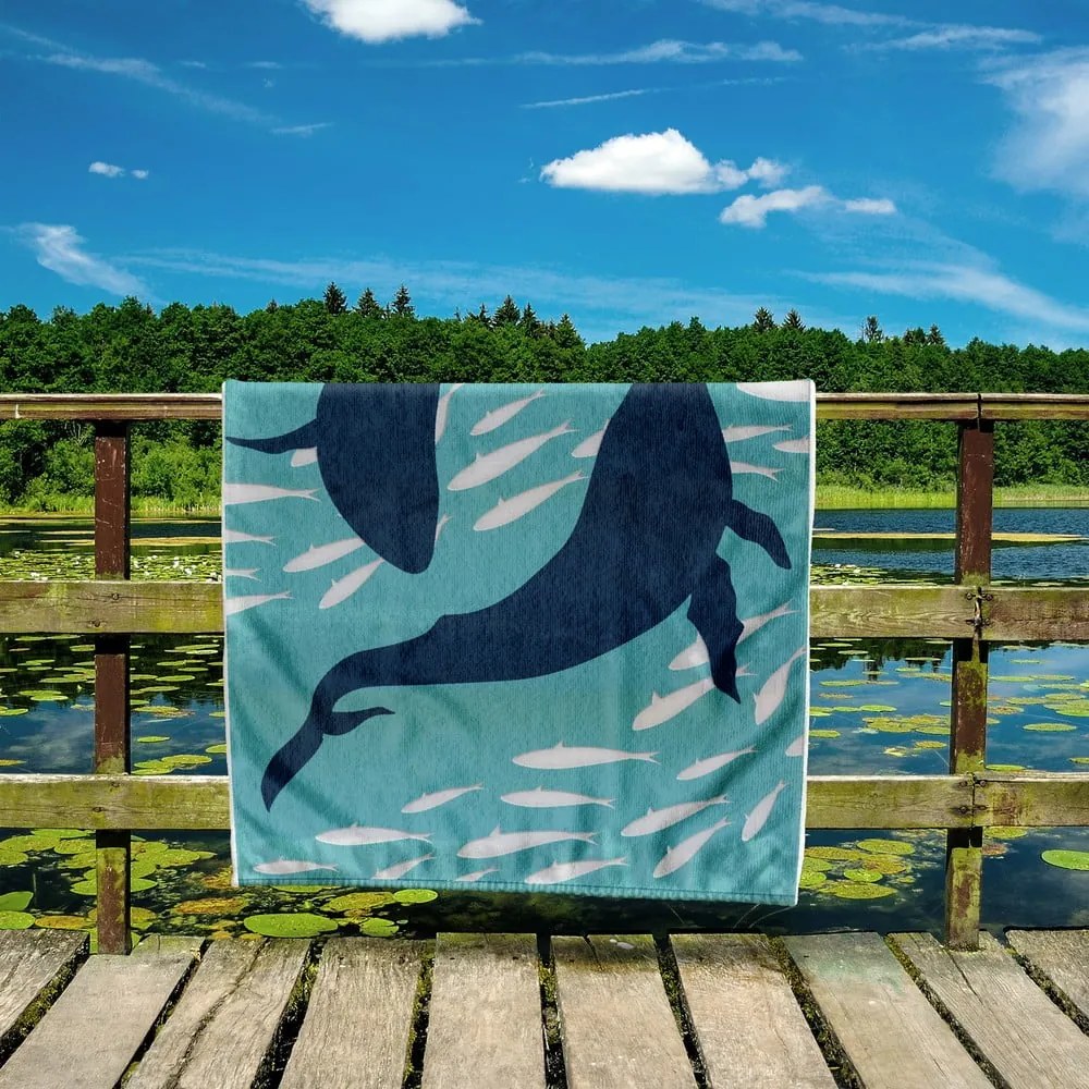Kék strandtörölköző 90x180 cm Dolphin – DecoKing