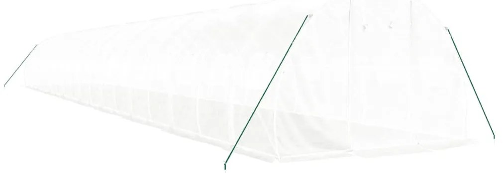 fehér acélvázas melegház 54 m² 18 x 3 x 2 m
