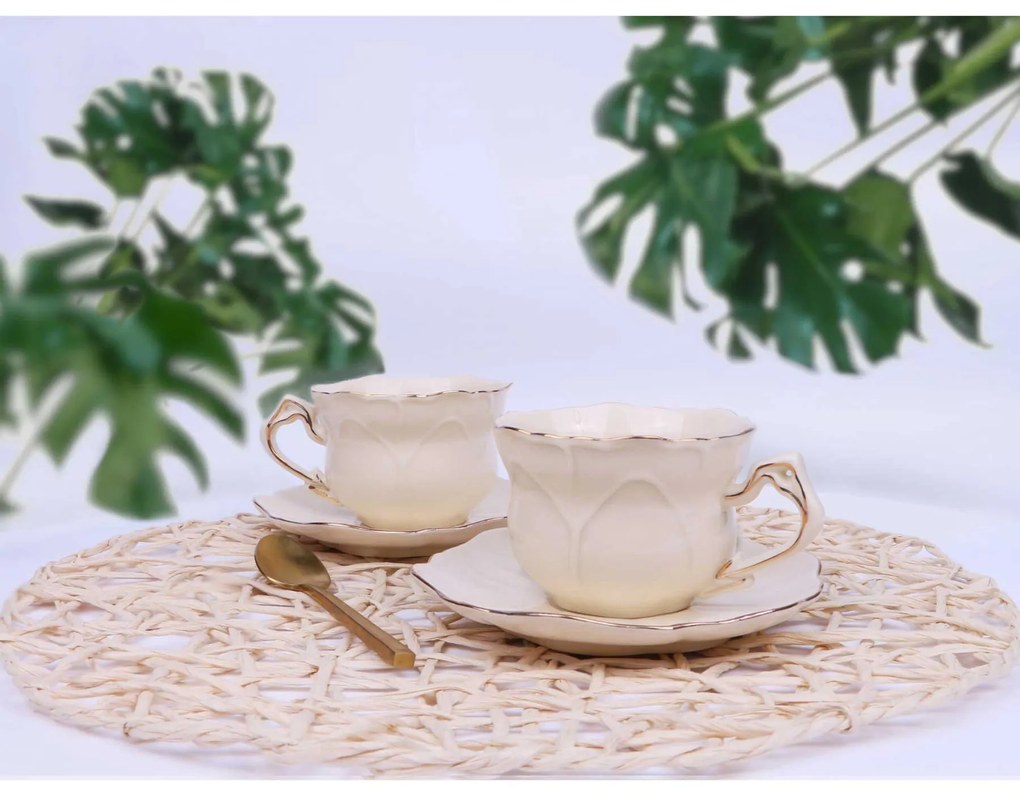 Batica - porcelán 6 személyes csésze + alj szett díszdobozban, 250 ml