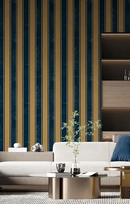 Parato Cristiana Masi The Best Classic & Elegant Riga arany-sötétkék csíkos vlies tapéta – 23679