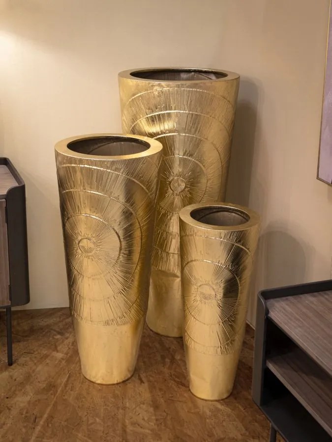 Vázatartó aranyszínű készlet 3 db ø 50,8x114,9-40x92,7-29,8x70,5cm