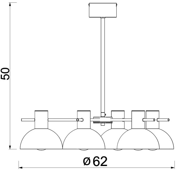 Csillár rúdon ESTATE MINI 5xE27/15W/230V fekete