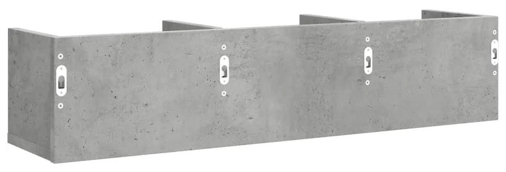 2 db betonszürke szerelt fa faliszekrény 75x18x16,5 cm