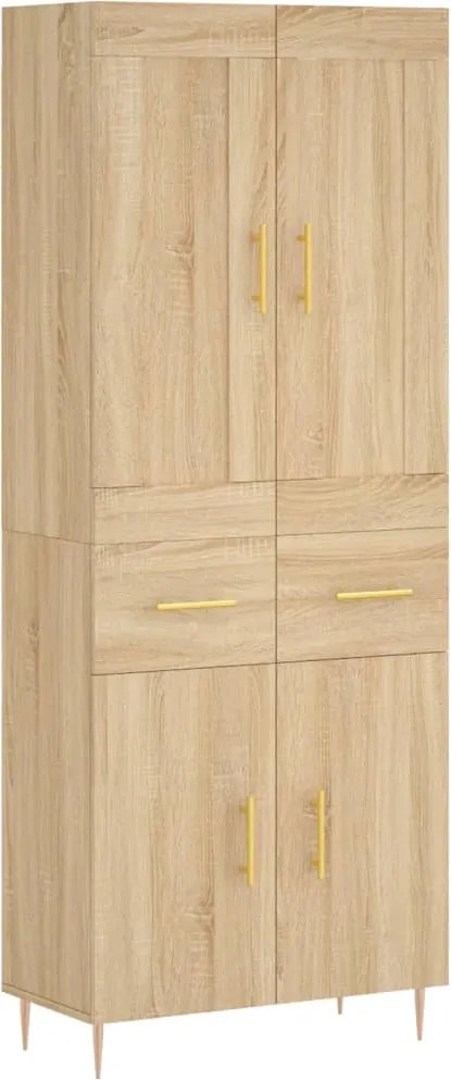 vidaXL sonoma tölgy szerelt fa magasszekrény 69,5 x 34 x 180 cm