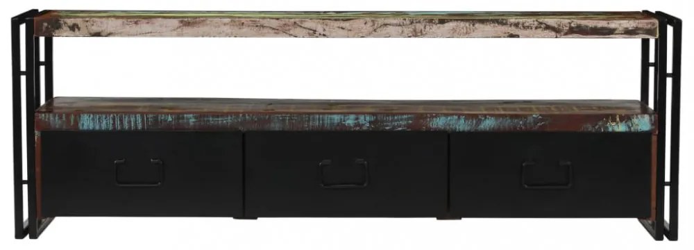 tömör újrahasznosított fa TV-szekrény 120 x 30 x 40 cm