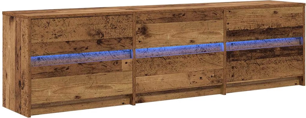 vidaXL TV egységek 2 pcs Öreg fa 180 x 34 x 50 cm Faanyag