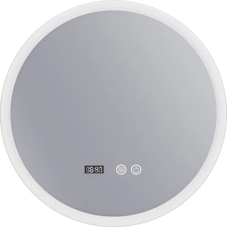 Erga Deam, kerek LED-es tükör 50cm, 3 színű fény, első világítás, páramentesítő fűtőbetét, ERG-V01-Deam-5050-CL