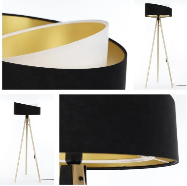 Állólámpa GALAXY 1xE27/60W/230V fekete/bézs