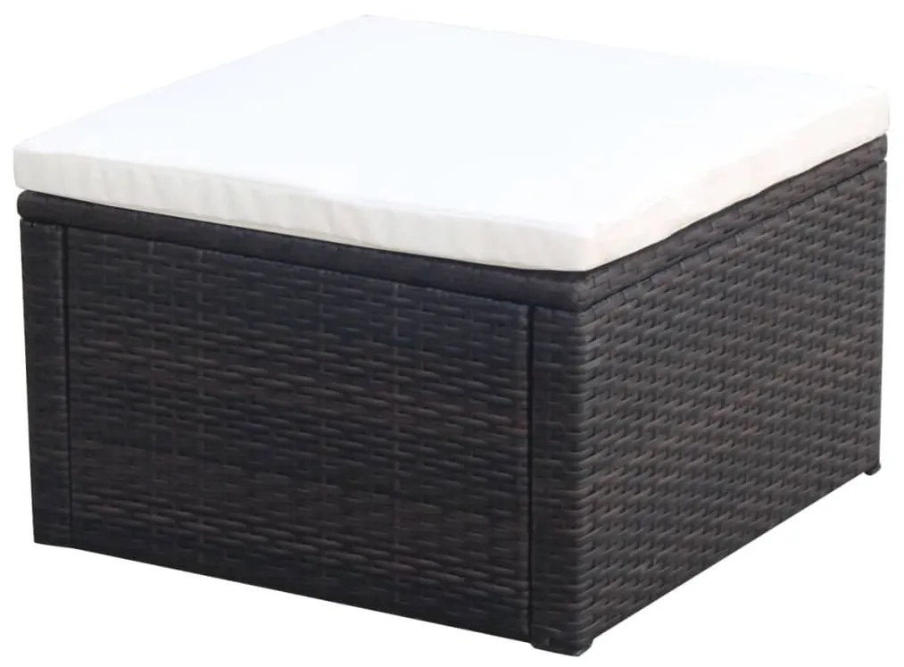 vidaXL Barna polyrattan ottomán zsámoly 53x53x30 cm