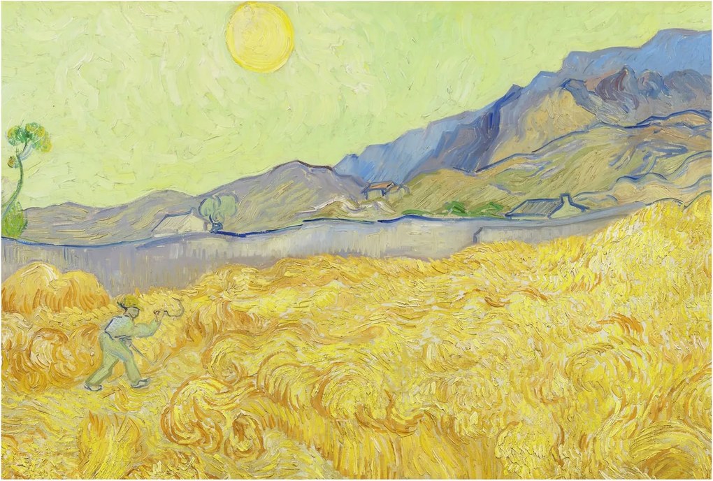 Divatos Flizelin Tapéta Ragasztóval Fali 3D Búza mező 104x70 Ragasztó