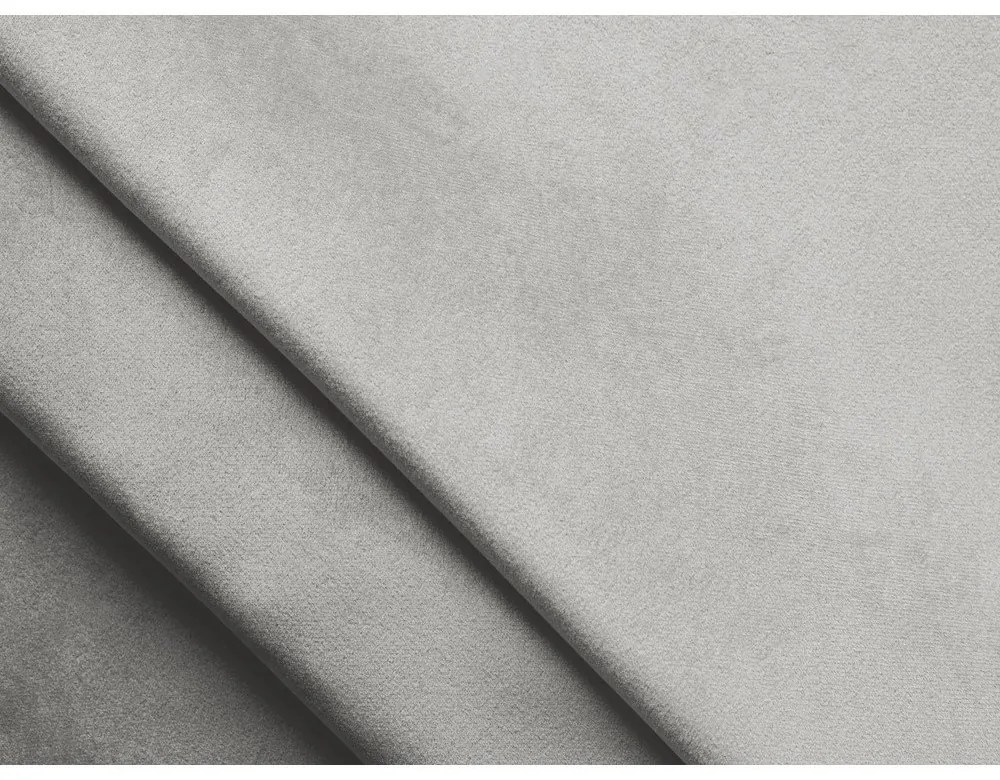 Világosszürke bársony kinyitható-tárolóhelyes sarokkanapé (jobb oldali-heverő résszel) Kalena – Makamii